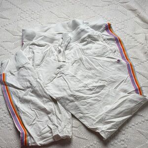 Champion White Joggers with Colorful Stripes